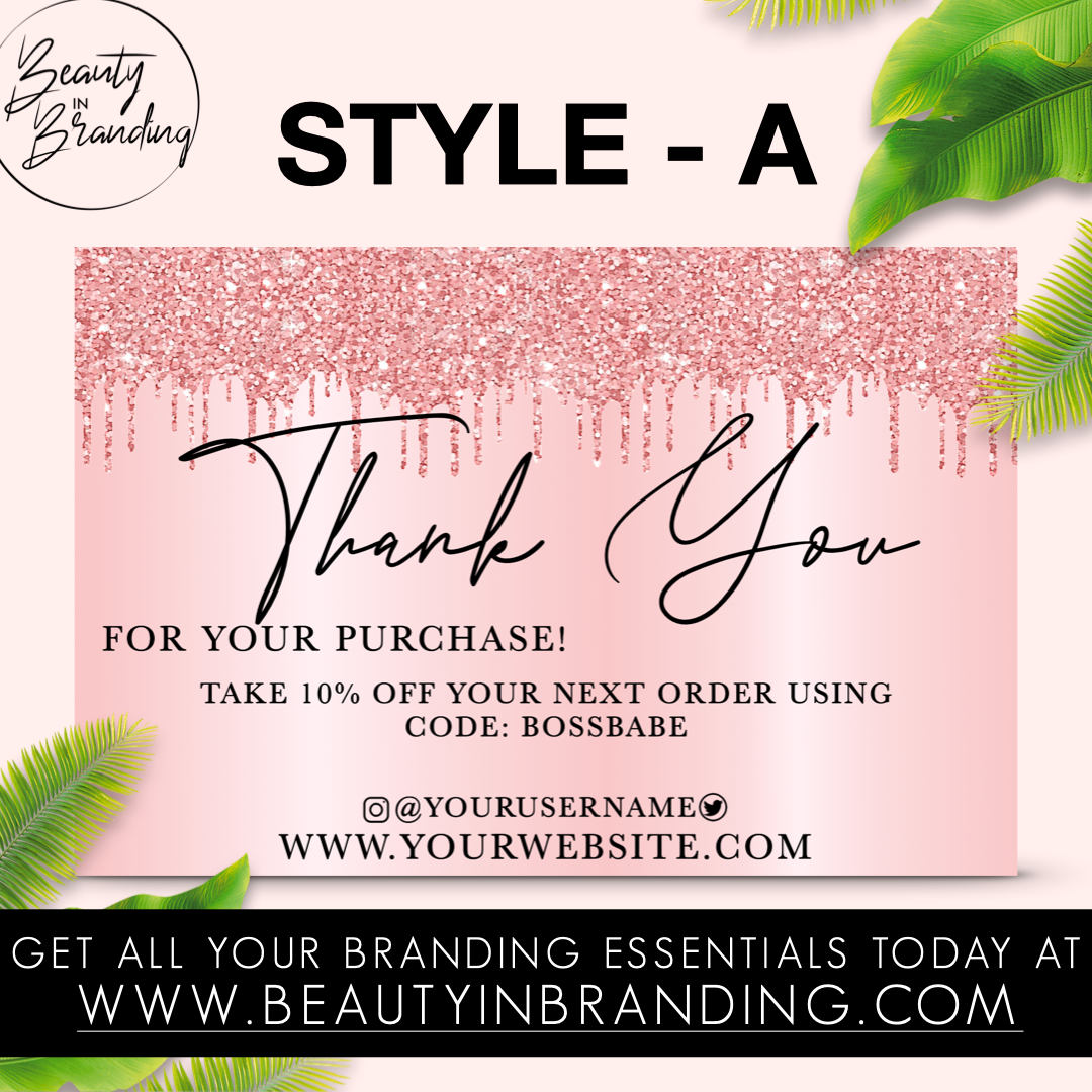 Thank You Cards- Rose Gold Collection Design