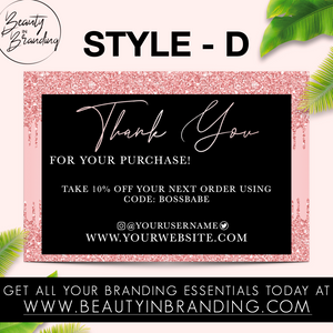 Thank You Cards- Rose Gold Collection Design